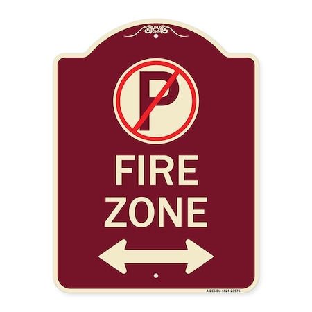 Signmission Fire Zone Heavy-Gauge Aluminum Architectural Sign, 24" x 18", BU-1824-23975 A-DES-BU-1824-23975